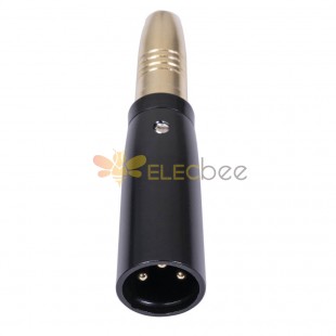 XLR 3 Pin Male To 1/4 6.35Mm Female Jack Socket Audio Adapter Black Gold Plated Adapter