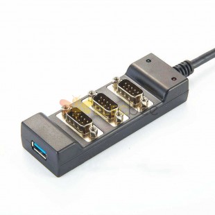 Can Breakout Splitter Hub With 3PCs DB9 Male Connector and USB-A
