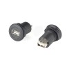USB Type A Plug to A Socket Receptacle Adapter with M22 Thread Bulkhead Rear Side Nut