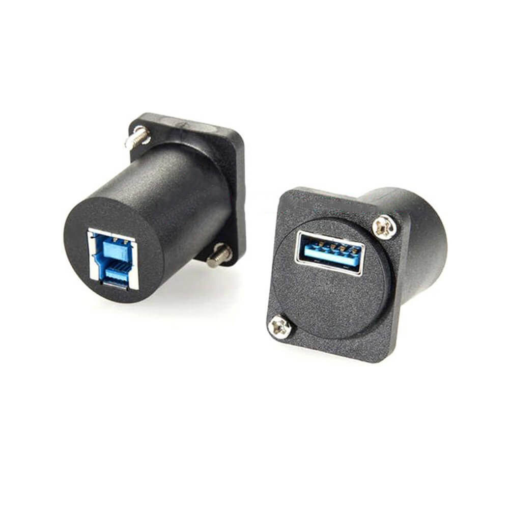 适配器 USB 3.0 插座插孔类型 A 到 B 连接器 XLR 面板安装