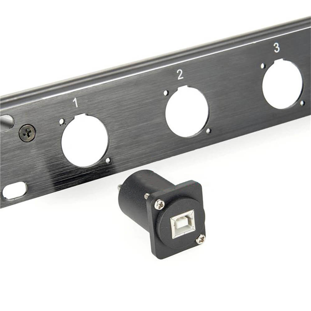 Adaptador de carcasa XLR en forma de D para montaje en panel USB tipo A a B con tornillos