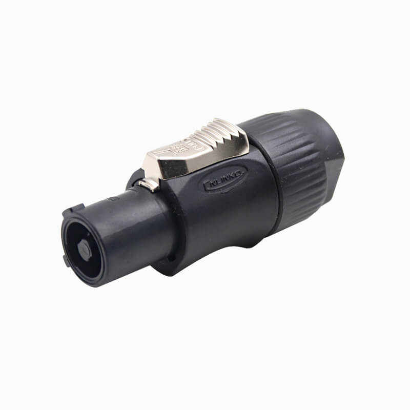 High Current Capacity Triple Black Shell Ip65 Outdoor 3 Pin Waterproof Power Male Connector Plug