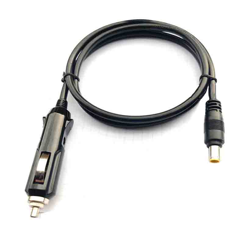 16AWG 1.5mm2 6.2mm OD 1.0m Siyah Yuvarlak DC 7909 Erkek Sigara Fişi Tel Bakır Kablo 15A Sigortalı