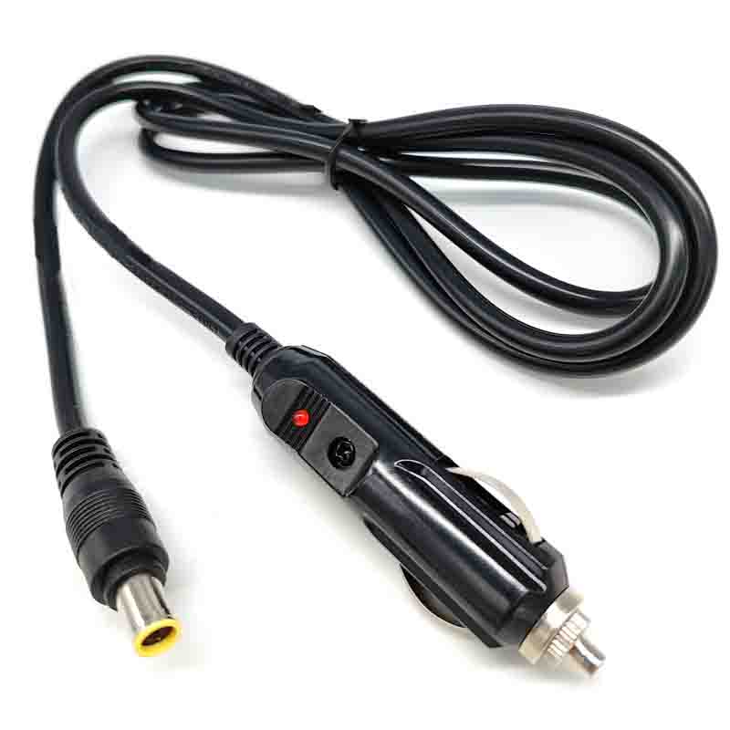 16AWG 1.5mm2 6.2mm OD 1.0m noir rond DC 7909 mâle à câble de cuivre de fil de prise de cigarette avec fusible 15A