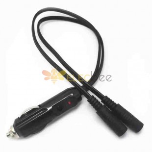 Duable DC 5.5*2.1 Plug Female To Car Cigarette Car Charger Cigar Lighter Power Cable With Led 0.35M