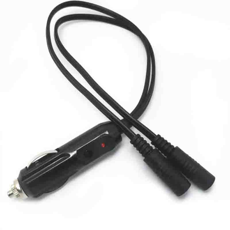 Duable DC 5.5*2.1 Plug Female To Car Cigarette Car Charger Cigar Lighter Power Cable With Led 1 M