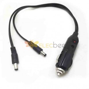 Duable Dc 5.5*2.1 Plug Male To Car Cigarette Car Charger Cigar Lighter Power Cable With Led 1M