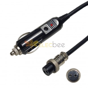 GX16 Butt Joint 2 Pin Female Aviation Connector Waterproof Cable Aviation Plug To Pf Male Cigarette Lighter Power Socket Wire 1 Meter