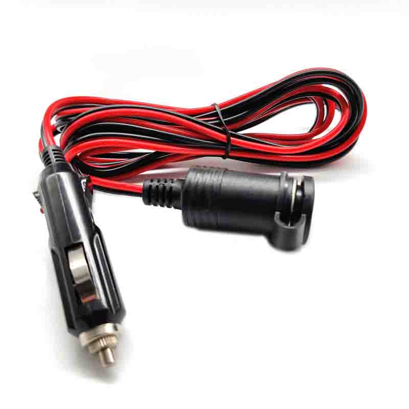 Male Copper Lighter Electric Plug Socket Female Power Adapter Cable Extension Car Cigarette Charger 1m