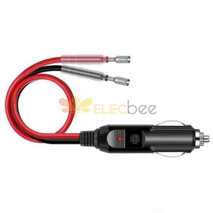 Power Supply Cord Car 12/24V Cigarette Lighter Plug Adapter With Cable 0.3m Tail Wires Terminal