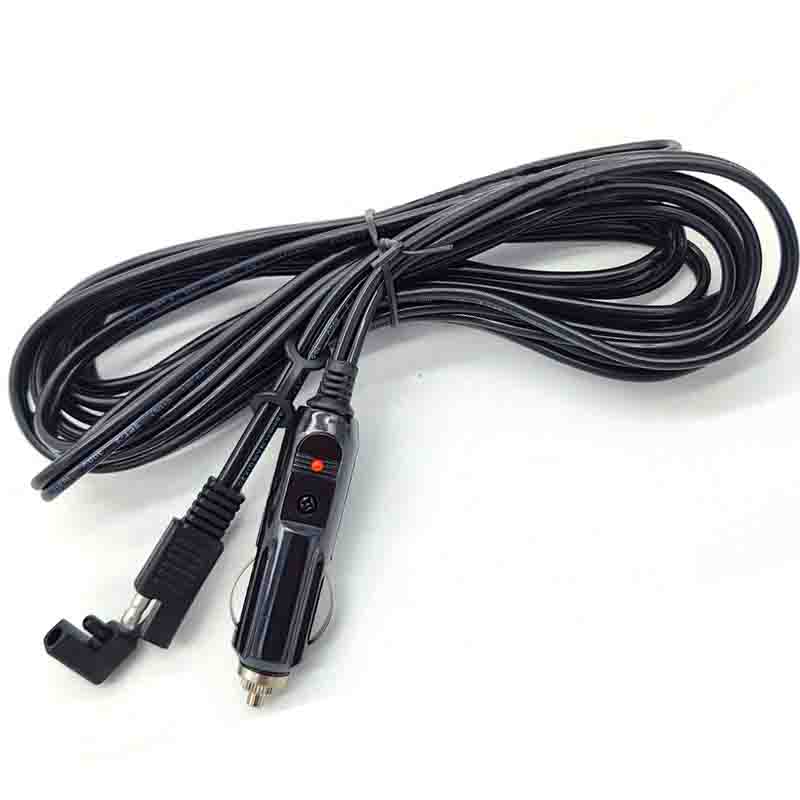 SAE 2Pin Quick Disconnect Connector To Cigarette Lighter Plug Power Cable 1.8m