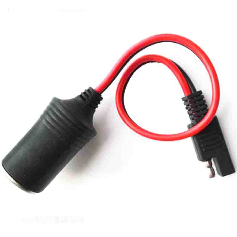 Cable de alimentación de la batería del enchufe del encendedor de cigarrillos del coche SAE para el cable del conector de 2 pines SAE Solar del coche 14Awg 0,3 M