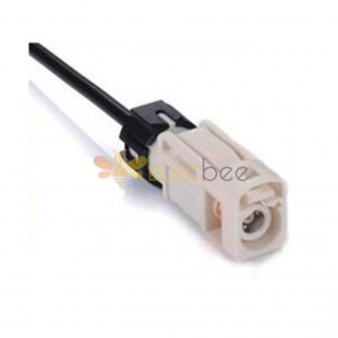 Fakra B Code Conector hembra recto impermeable White Radio Phantom Supply Cable de un solo extremo 0,5 m