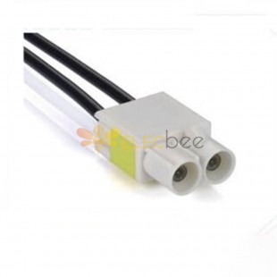 Fakra B Code White Dual Ports Straight Male Connector Radio Phantom Supply Single End Cable 0.5m