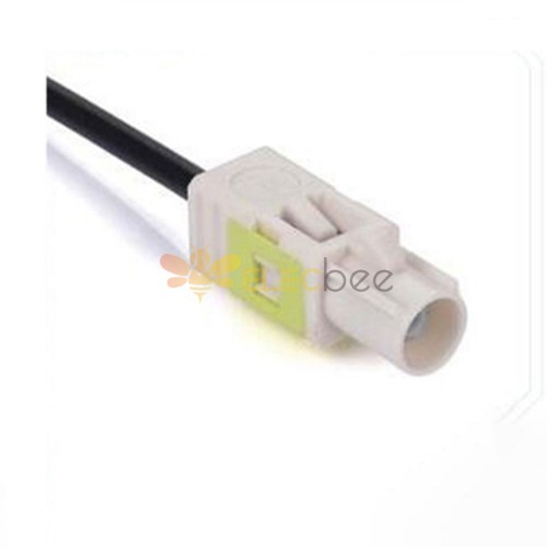 Fakra B Code White Straight Male Connector Die Casting Radio Phantom Supply Single End Cable 0.5m