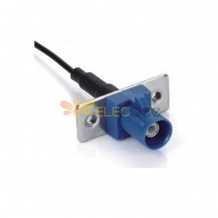 Fakra C Código Azul 2 orificios Brida Macho Conector de vehículo Señal GPS Cable de un solo extremo 0,5 m