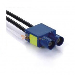 Fakra C Code Blue Dual Ports Connecteur femelle droit Signal GPS Câble à extrémité unique 0,5 m