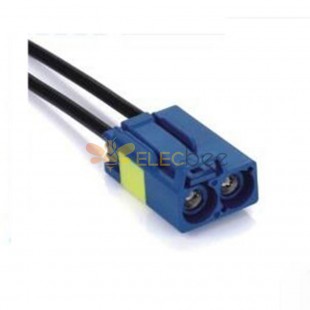 Fakra Dual Ports C Code Blue Twin Conector hembra recto Señal GPS Cable de un solo extremo 0,5 m