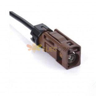Fakra F Code Brown Waterproof Straight Female Connector TV Signal Single End Cable 0.5m