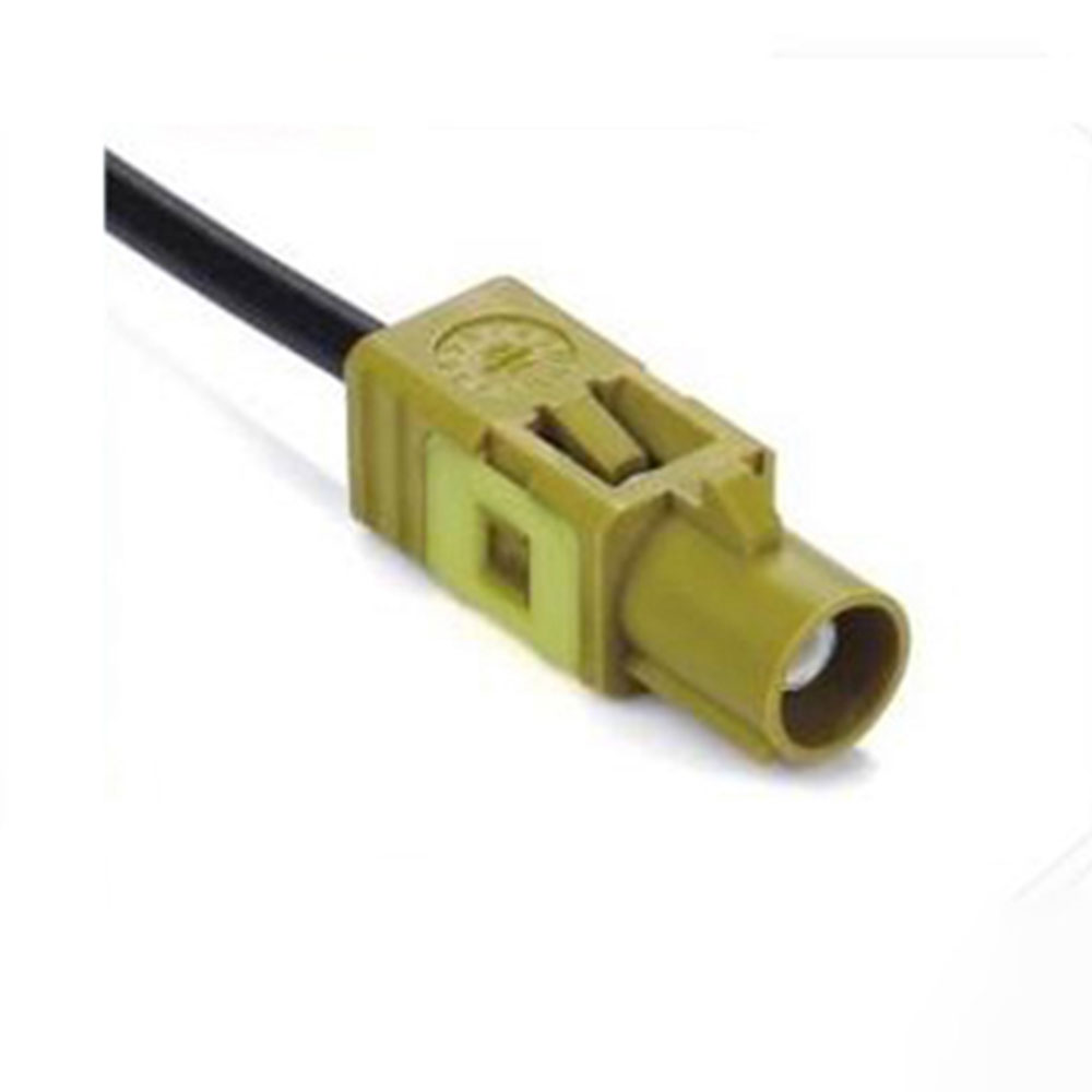Fakra K Code Curry Straight Male Connector Die Casting SDARS Satellite Single End Cable 0.5m