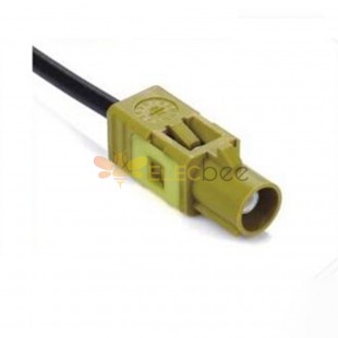 Fakra K Code Curry Straight Male Connector Die Casting SDARS Satellite Single End Cable 0.5m