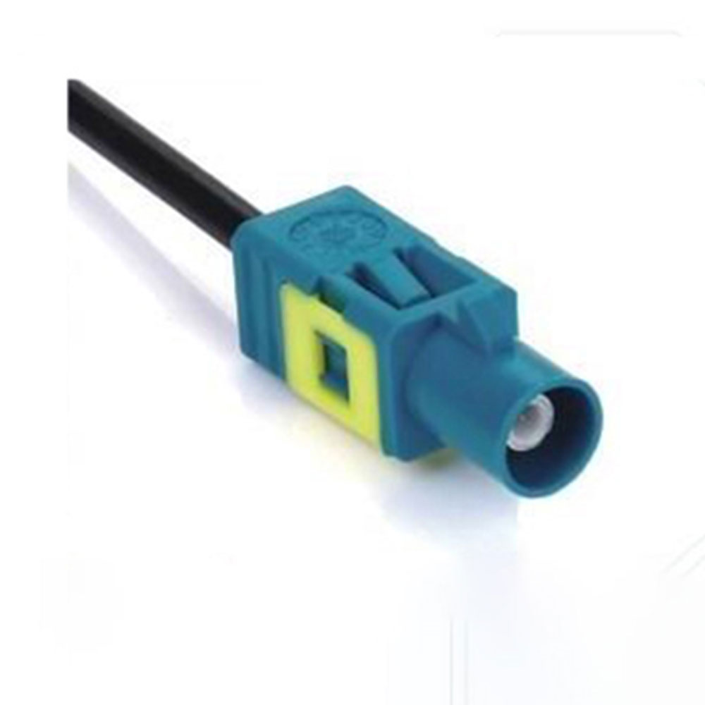 Fakra Z Code Water Blue Straight Male Connector Die Casting Functional GPS Signal Single End Cable 0.5m