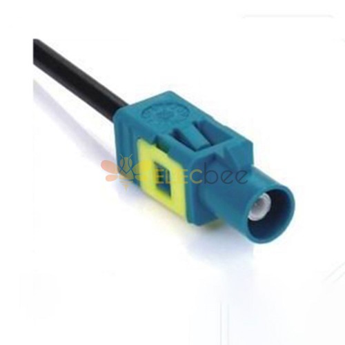 Fakra Z Code bleu d\'eau connecteur mâle droit moulage sous pression Signal GPS fonctionnel câble à extrémité unique 0.5 m