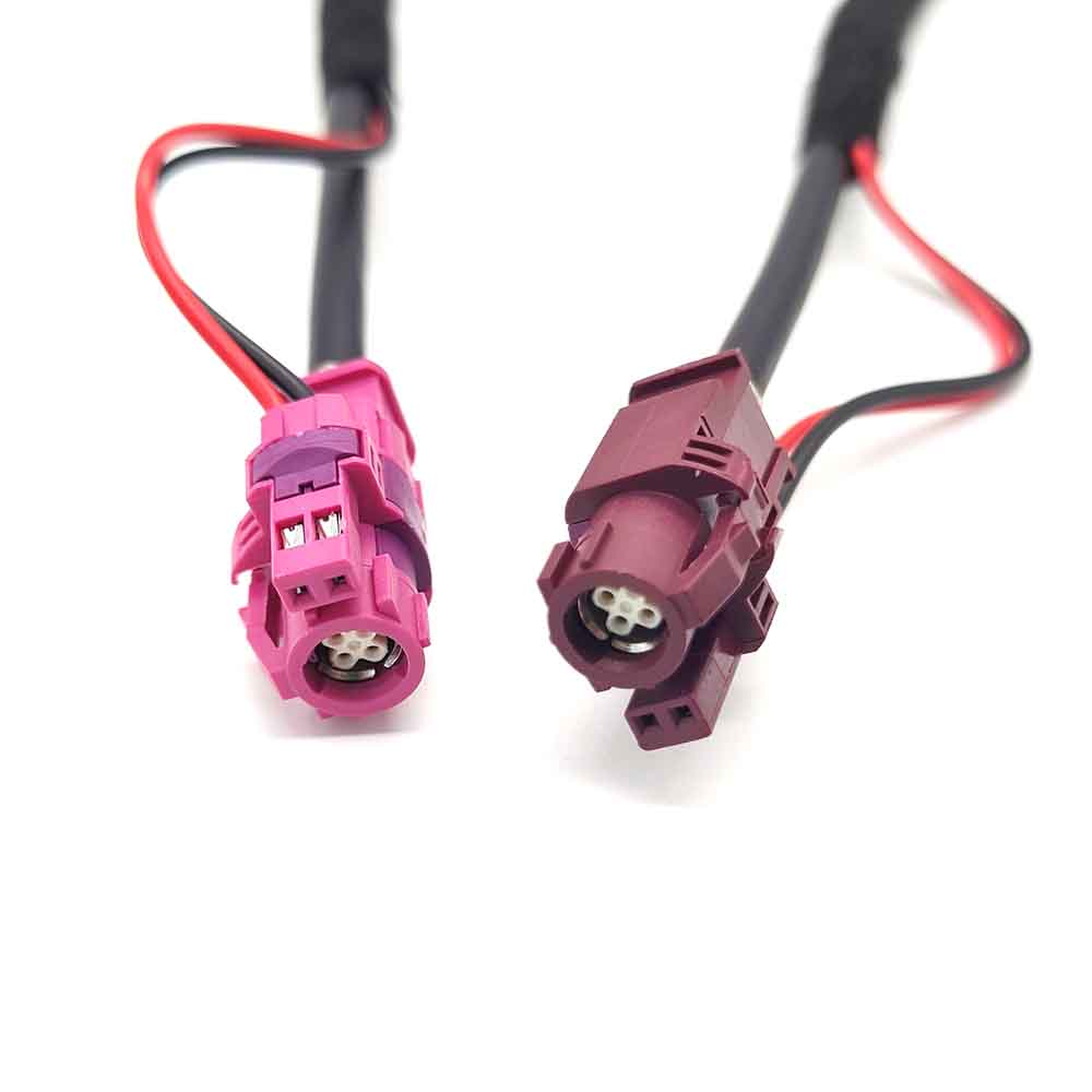 4+2P HSD H 180° Jack Female to 4+2P HSD D 180° Jack Female Cable Assembly 4 meters