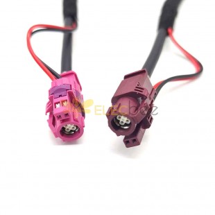 4+2P HSD H 180° Jack Female to 4+2P HSD D 180° Jack Female Cable Assembly 4 meters