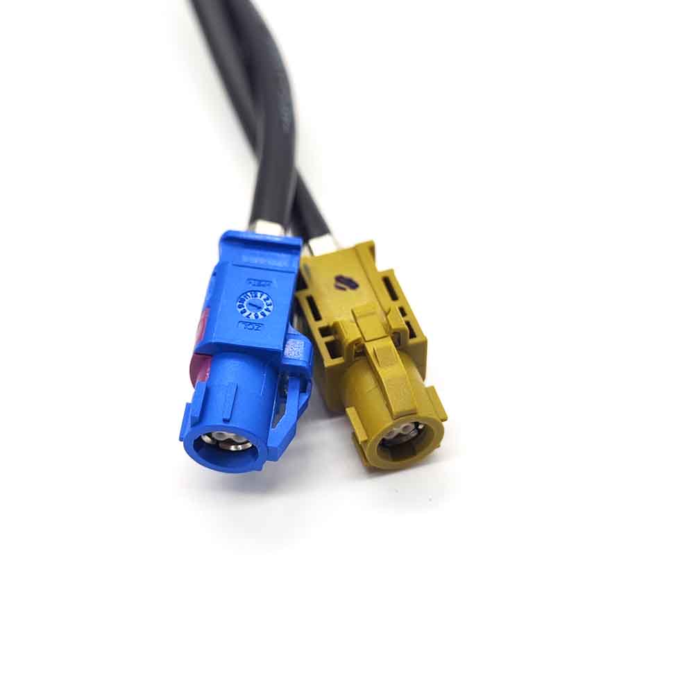 4P HSD K 180° Jack Female to 4P HSD C 180° Jack Female Cable Assembly 4 meters