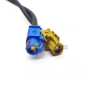 4P HSD K 180° Jack Female to 4P HSD C 180° Jack Female Cable Assembly 4 meters