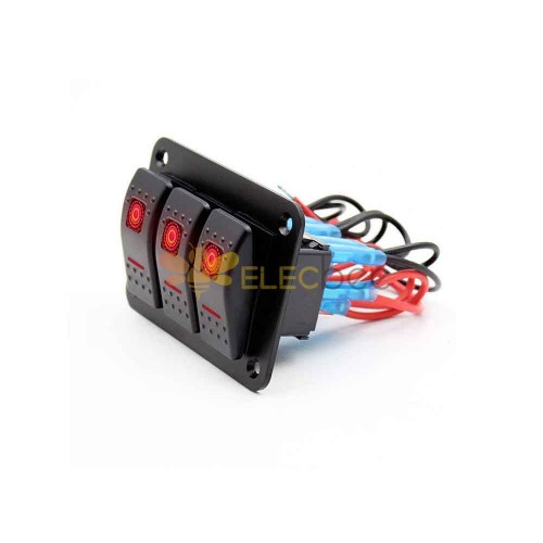 3 Way Rocker Switch for Automotive Control Ideal for Campers Yachts Rescue Vehicles 4x4s DC12 24V Red Backlight