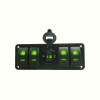 Dual USB QC3.0 Car Charger 4-Switch Boat Shaped Panel Voltage Display Car Power Controller - Green Backlight