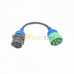 J1939 9 Pin Male to Female CAN3 (vehicle) to CAN1 (PC) Crossover Adapter Cable 12 Inch