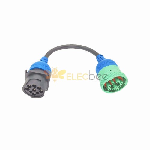 J1939 9 Pin Male to Female CAN3 (vehicle) to CAN1 (PC) Crossover Adapter Cable 12 Inch