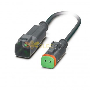 Elecbee DT06-2P-Stecker auf DT06-2S-Buchse, IP67-geformtes Kabel, 10 cm