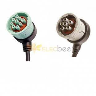 Elecbee J1939 9 Pin Male to J1708 6 Pin Male Right Angle Cable CAN كابل
