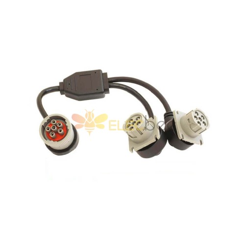 J1708 6Pin Male To Dual 6Pin Female Splitter Cable For Truck Tracking Device