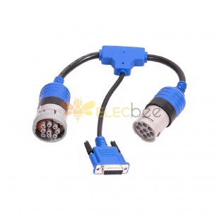 J1939 9Pin Male and Female to DB26 Female Truck Vehicle Diagnostic Cable