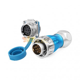 DH24 10 Pin Male Plug And Female Socket Metal M20 Extension Cable Ends Ac 400V 10A Heavy Duty Welding Connector For Solar Pv