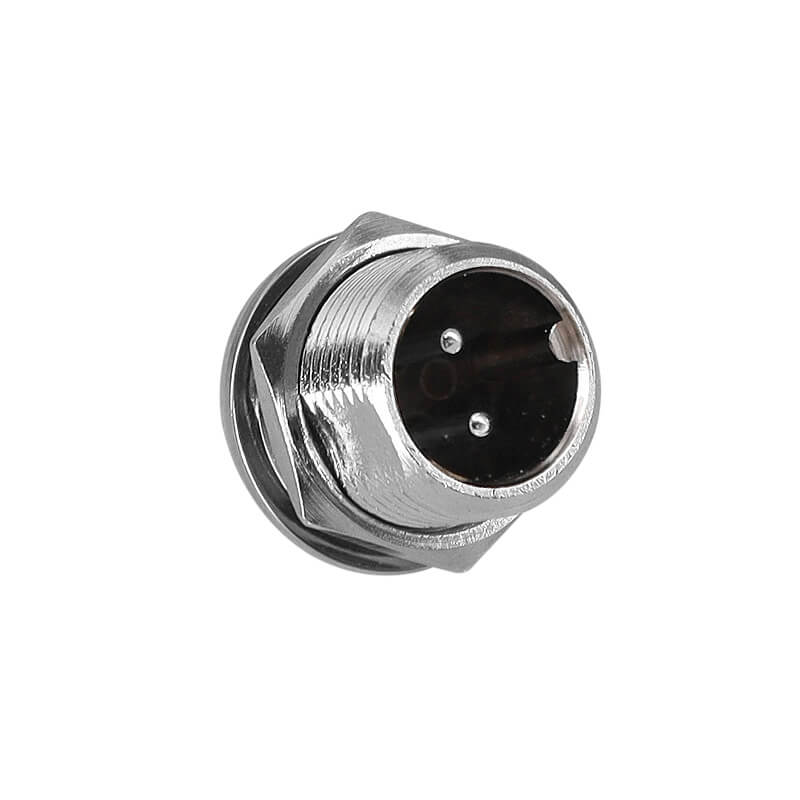 12mm Aviation Plug and Socket GX12-2 Pin Male and Female Straight Wire Connector Front Mount