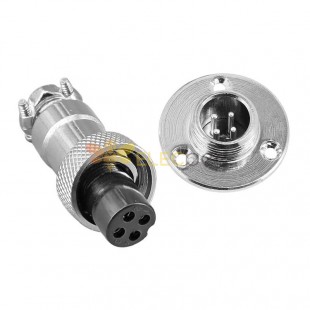 12mm Aviation Plug Connector 3 Hole Flange GX12 4 Pin Male and Female Aviation Connector