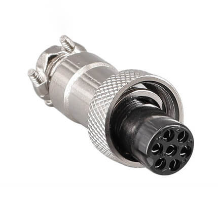 GX12航空插头插座 标准款 3孔圆形法兰安装 7芯公母对插连接器