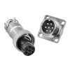 GX12 7 Pin Female Plug and Male Socket with 4 Hole Square Flange Wire Cable Connector