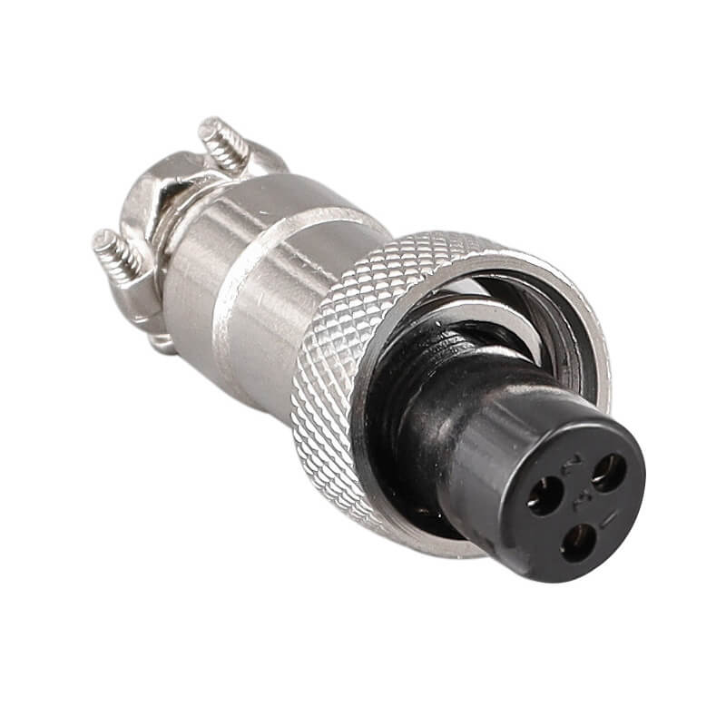 航空插头插座 连接器 GX12-3芯连接器 3孔圆形法兰 焊接