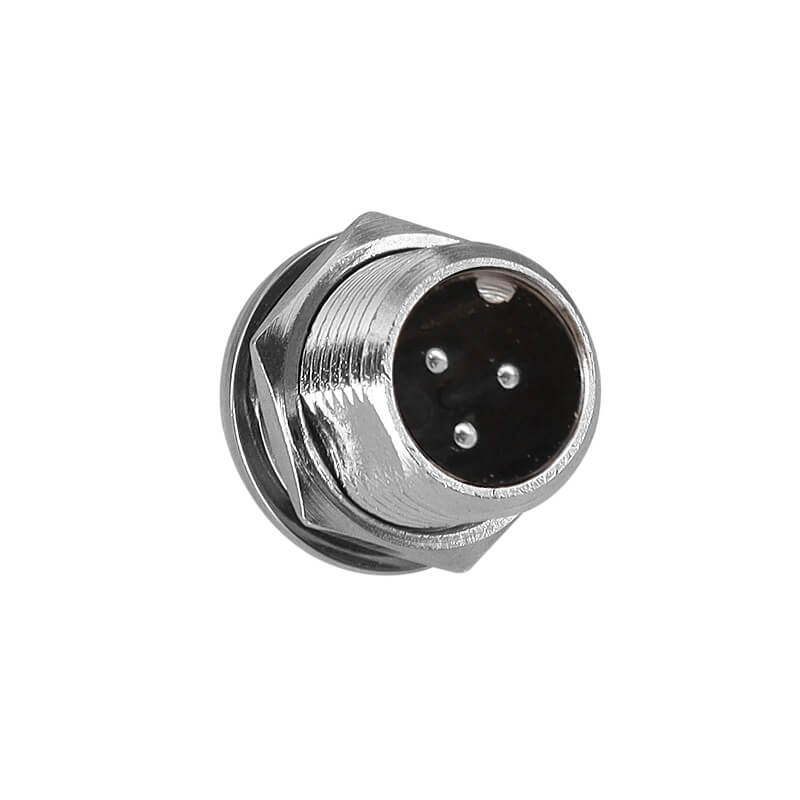 Wire to Panel Connector GX12 3 Pin Female Plug and Male Socket Front Mount Straight Connector