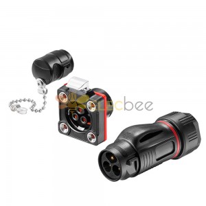 Waterproof Ip67 3 Pin Plastic Pbt Circular Connector For Outdoor Electronic Equipment Male Plug And Female Socket