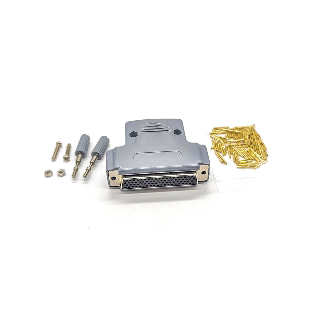 D-sub 78Pin Crimp Type Female Connector Machine Pins Straight with 塑料外壳