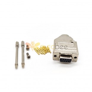 DB 9Pin Female Crimp connector Machine pin with metal shell