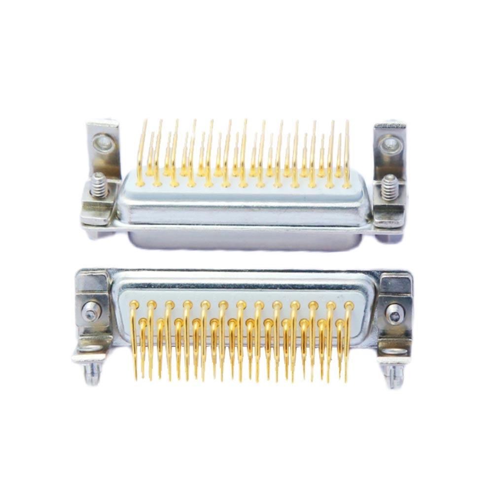 D-SUB 25Pin Female 90 degree Through Hole Gold Plated Machine pin with Bracket